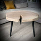 Askbord med lønnetreplate, 75 cm, kaffebord i massivt tre i naturlig farge.